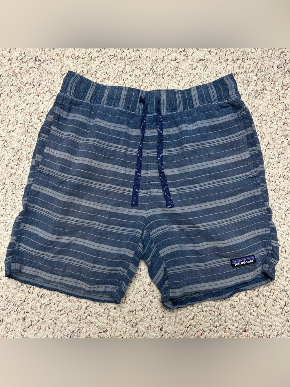 Patagonia Baggies Naturals Hemp Shorts Small Blue Swim Surf 58055 Hiking